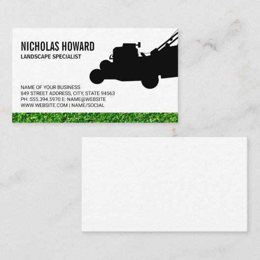 芝刈り機ロゴ名刺 名刺 (正面/裏面)