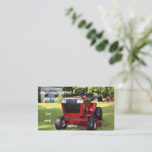 芝刈り機修理 名刺 (スタンド正面)