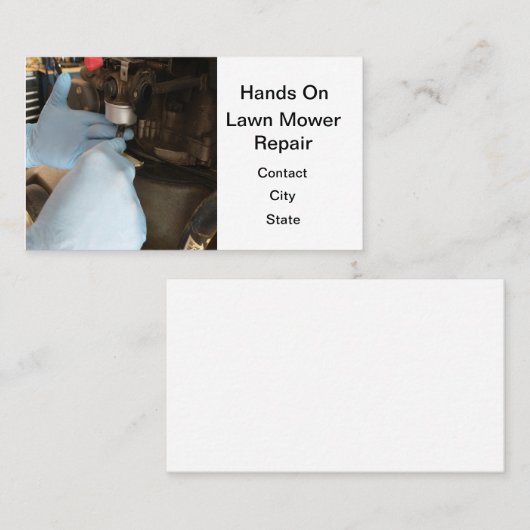 芝刈り機燃料システムの修理 名刺 (正面/裏面)