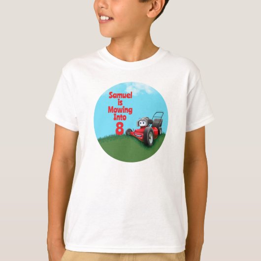 芝刈り機 キッズ 誕生日 Tシャツ (正面)