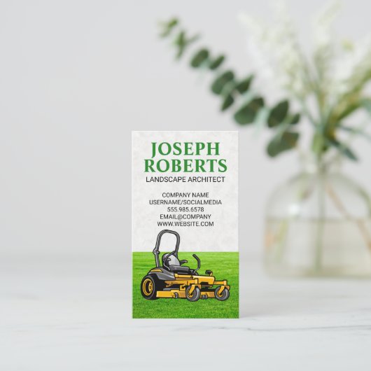 芝刈り機 |刈り草 名刺 (スタンド正面)