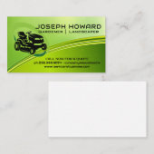 芝刈り機 | 緑の背景 名刺 (正面/裏面)