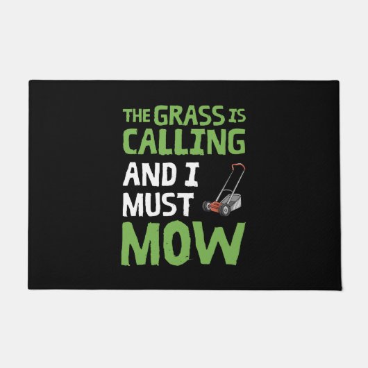 芝刈り機 – 芝生が呼び出し、私は刈らなければならない ドアマット (正面)