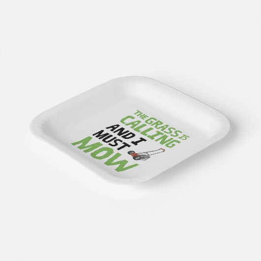 芝刈り機 – 芝生が呼び出し、私は刈らなければならない ペーパープレート (傾斜あり)