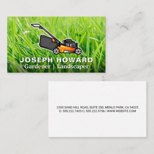 芝刈り機 |草 |地主 名刺 (正面/裏面)