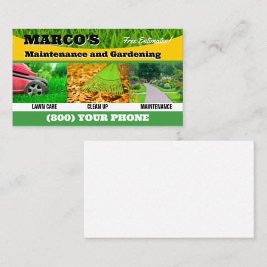 芝刈り気に業カード 名刺 (正面/裏面)