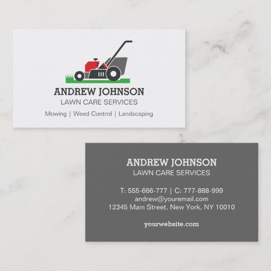 芝刈り用ロゴ、芝刈り用名刺 名刺 (正面/裏面)