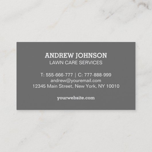 芝刈り用ロゴ、芝刈り用名刺 名刺 (裏面)