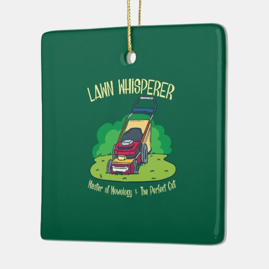 芝刈り芝刈り芝刈りガーデン・ガーデニング セラミックオーナメント (左)