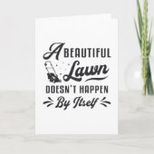 芝刈り芝刈り芝刈り機美しい芝刈りガーデニング カード (正面)