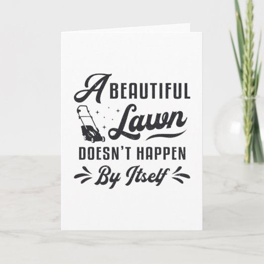 芝刈り芝刈り芝刈り機美しい芝刈りガーデニング カード (正面)