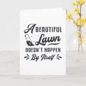 芝刈り芝刈り芝刈り機美しい芝刈りガーデニング カード (黄色い花)