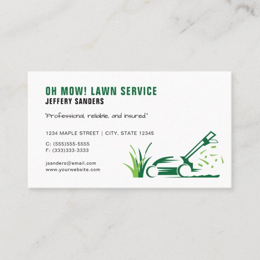 芝刈り草刈り名刺 名刺 (正面)