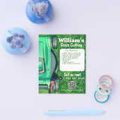 芝刈り草刈り芝生QRコ気にード チラシ (シングル)