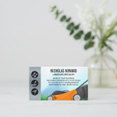 芝刈り草刈り草 |ガーデニングアイコン 名刺 (スタンド正面)