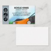 芝刈り草刈り草 |ガーデニングアイコン 名刺 (正面/裏面)