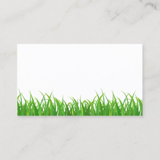 芝刈り草刈り草 | 緑色の親指 名刺 (裏面)
