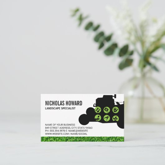 芝刈り草庭園用具 名刺 (スタンド正面)