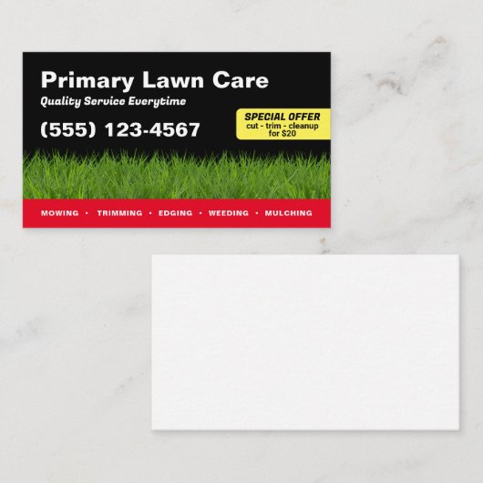 芝刈り造園レッドブラック 名刺 (正面/裏面)