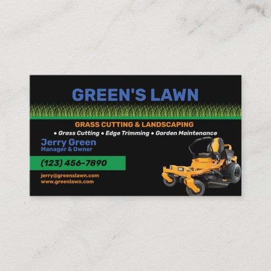 芝刈り造園業 名刺 (正面)