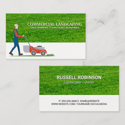 芝刈り | 刈り草 名刺 (正面/裏面)