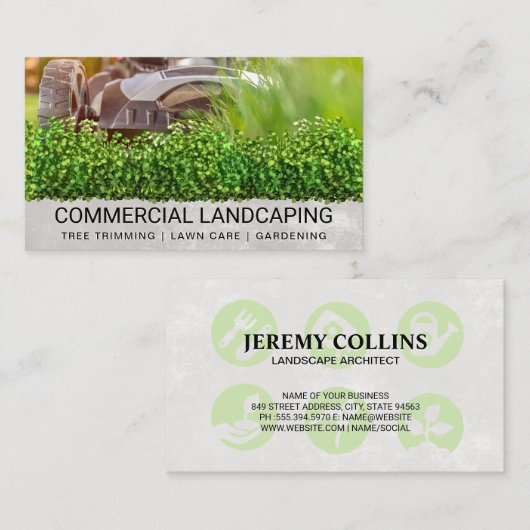 芝刈り | 横 | 茂み 名刺 (正面/裏面)