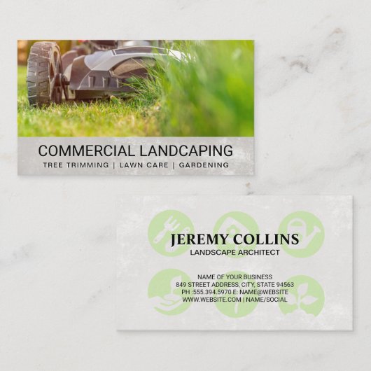 芝刈り | 造園法 名刺 (正面/裏面)