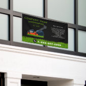 芝刈り 造園 ガーデン 芝生 手入れ 黒 横断幕 (ビルの外側)