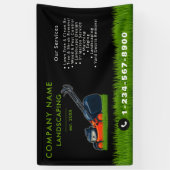 芝刈り 造園 ガーデン 芝生 手入れ 黒 横断幕 (縦)