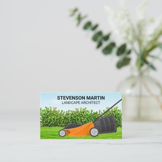 芝刈り | 造園 名刺 (スタンド正面)