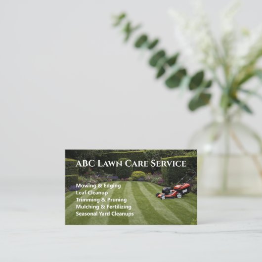 芝刈り Lawn Care 名刺 (スタンド正面)