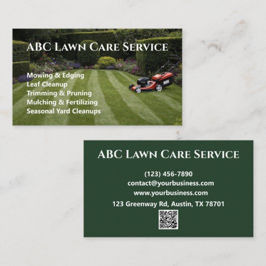 芝刈り Lawn Care 名刺 (正面/裏面)