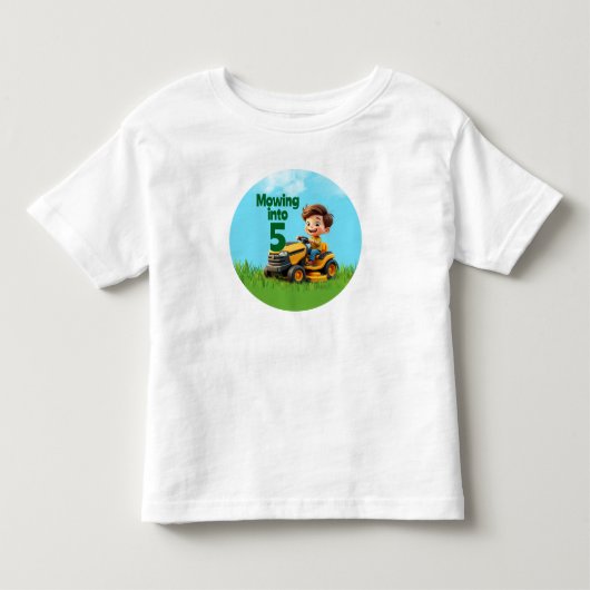 芝刈機に乗って誕生日 トドラーTシャツ (正面)