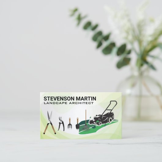 芝刈機 | 園芸用具 | 着陸機 名刺 (スタンド正面)