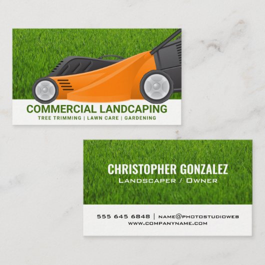 芝刈機 | 草刈り | 着陸機 名刺 (正面/裏面)