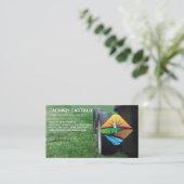 芝刈機 | 造園ロゴ 名刺 (スタンド正面)