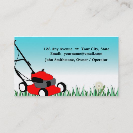 芝刈機 |造園 | Groundskepingサービス 名刺 (裏面)
