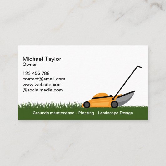 芝刈気にりガーデニング 名刺 (裏面)