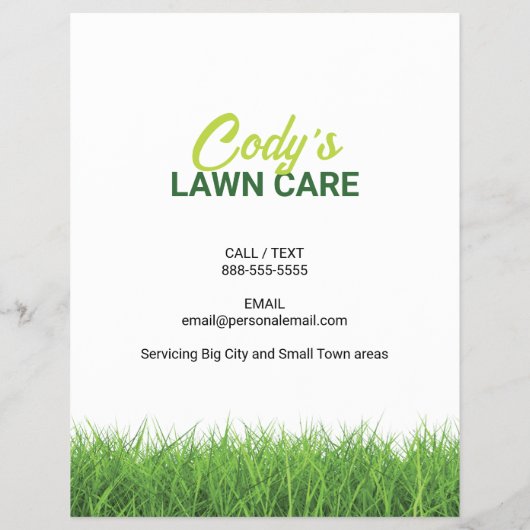 芝刈気にり及び草刈りメンテナンスフライヤー チラシ (裏面)