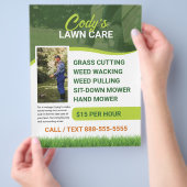 芝刈気にり及び草刈りメンテナンスフライヤー チラシ (手)