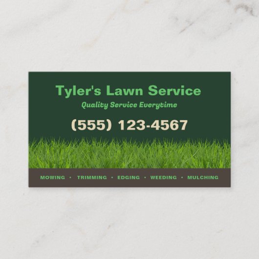 芝刈気にり造園自然 名刺 (正面)