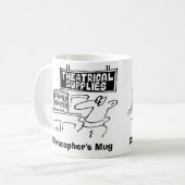 芝居のショップの缶詰めの笑い声。名前を追加 コーヒーマグカップ (正面左)