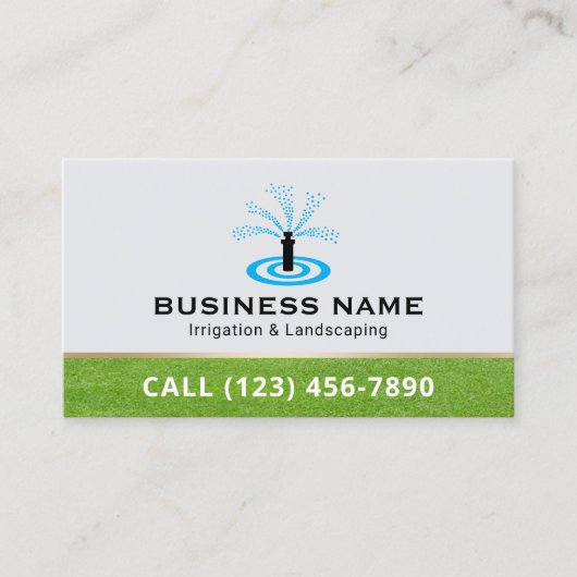 芝散水灌水システム造園 名刺 (正面)