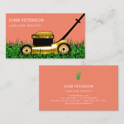 芝気に園芸草刈モダン業 名刺 (正面/裏面)