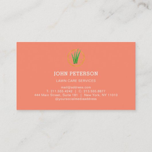 芝気に園芸草刈モダン業 名刺 (裏面)