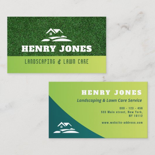 芝気に生と造園のグリーン名刺 名刺 (正面/裏面)