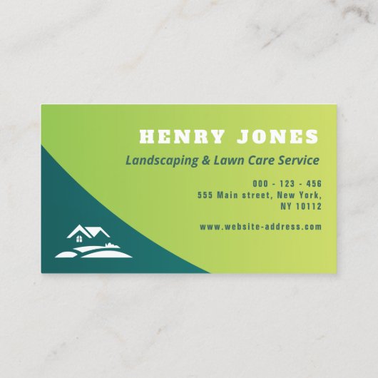 芝気に生と造園のグリーン名刺 名刺 (裏面)