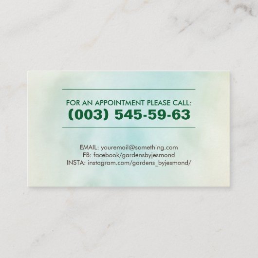 芝気に生整備業証 名刺 (裏面)