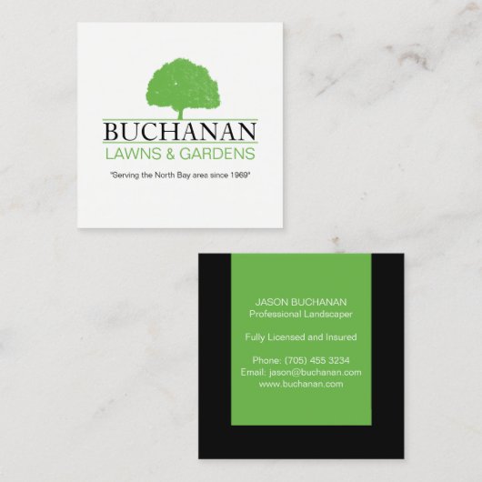 芝気に生·園芸用名刺 スクエア名刺 (正面/裏面)