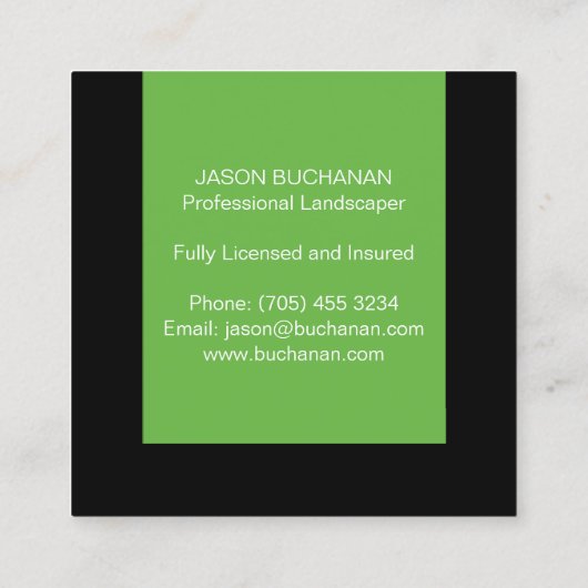 芝気に生·園芸用名刺 スクエア名刺 (裏面)